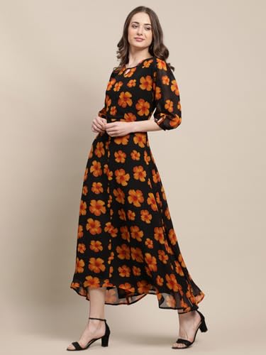 Tee Projekt Women Stylish Maxi Dress|Elegant Graceful Georgette Dress