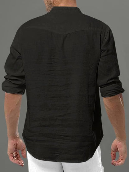 Royalscout MenS Cotton Polyester Blend Solid Regular Fit Full Sleeve Short Kurta | Ethnic, Lightweight Summer Kurta For Daily &