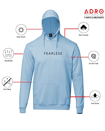 ADRO Fearless Printed Hoodie/Sweatshirt for Men (H22-M-FRL)