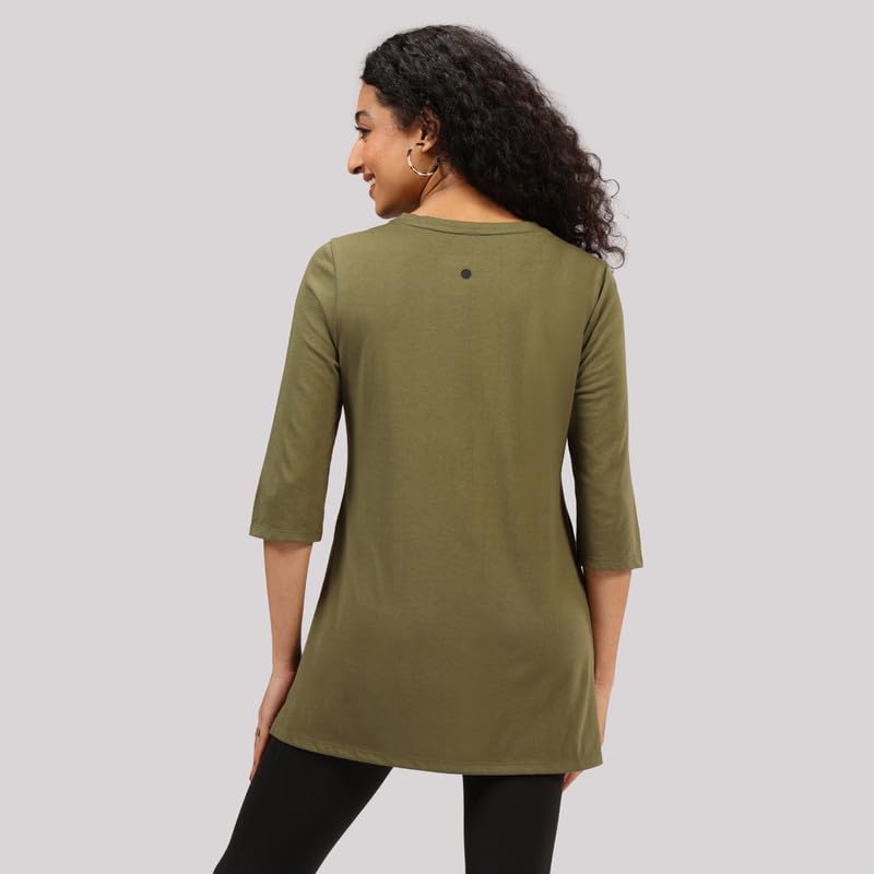 BlissClub Cotton Pro Kur-Tee, Cotton-Like Comfort, Sweat-Free Confidence, Tunic Length, High Slits, Dual-Plated Fabric, Flatteri