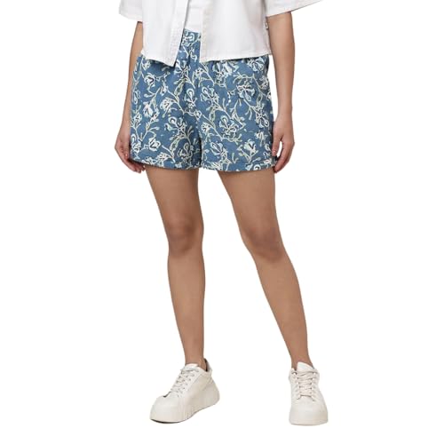 Fabindia WomenS Boyfriend Shorts (20068208_Blue
