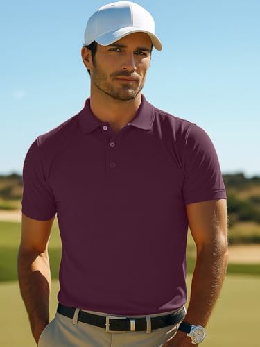 Nobero MenS Solid Regular Fit Polo Shirt (1M-Twpo-R0003_Burgundy/ Powder Blue