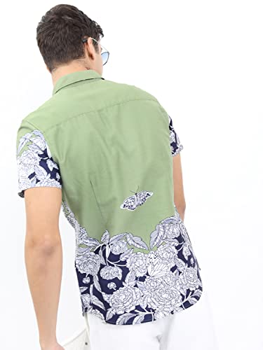 Ketch Men Olive Slim Fit Shirt