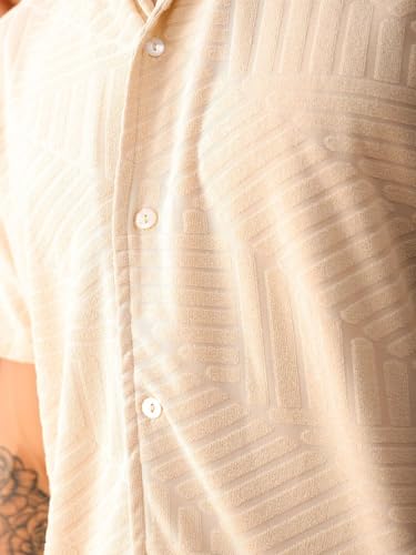 The Indian Garage Co Mens Slim Fit Shirt (1223-SHTKRS-06-01_Cream