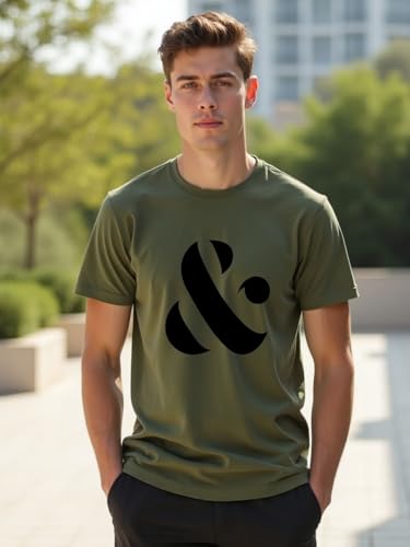Nobero MenS Letter Print Regular Fit T-Shirt (1M-Twts-C0784-171X_Olive Green/Powder Blue/Wine Red