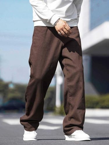 Greciilooks MenS Regular Jeans Brown