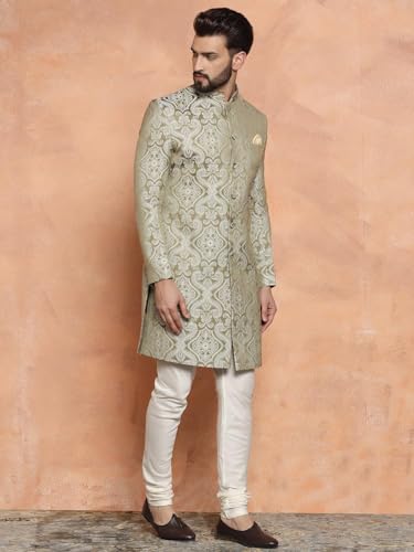 Kisah Sherwani For Men Wedding  Embroidered Indo Western Sherwani With Churidar | Designer Ethnic Outfit For Groom & Festivals,