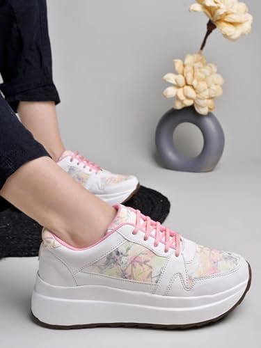 Shoetopia WomenS Flat Sneakers Pink