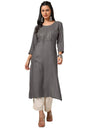Soch Womens Rayon Embroidered Kurta with Sequins