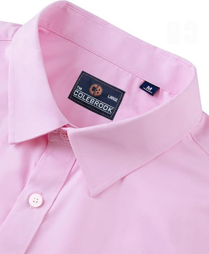 CB-COLEBROOK Mens Cotton Casual Classic Design Button Up Shirt with Chest Pocket, Male Clothes for Spring and Fall Business Occ