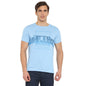 Turtle Men Essentials Sky Blue Printed Round Neck T-Shirts