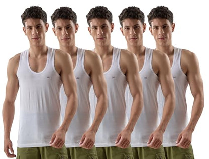 Lux Venus Vest For Men White | 100% Cotton | Pack Of 5