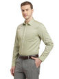 Turtle Men 100% Cotton Slim Fit Olive Printed Full Sleeve Formal Shirt