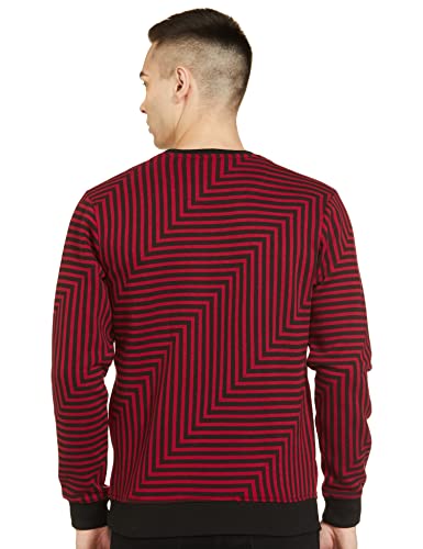 The Indian Garage Co Red Regular Fit Striped Long Sleeve Pull On Sweatshirt