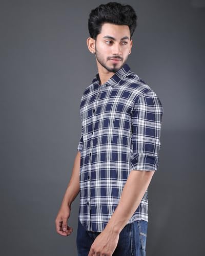Noble Monk MenS Regular Fit Shirt |Full Sleeve | Check Pattern | Stylish Shirt For Men