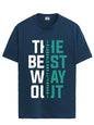 ADRO Motivational Quote Printed T-Shirt for Men - 100% Cotton, Regular Fit, Soft Breathable Fabric. (RN23-M-BEST-SB_Teal_XL)
