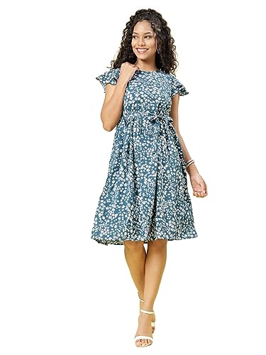 OOMPH! Womens Western & Fusion wear Western Dresses for Women Blue - md802
