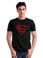 The Souled Store Superman: Iconic Emblem Mens And Womens Graphic Printed Cotton T-Shirt Black T-Shirts Fashionable Trendy Graphi