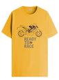 ADRO Men's Biker Design Printed 100% Cotton T-Shirt - Regular Fit, Printed T-Shirts for Men (RN24-KTM-MU_Mustard_XL)