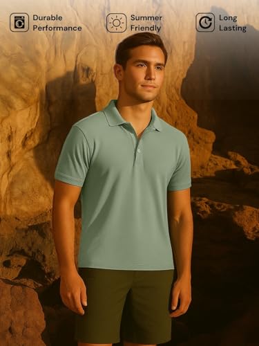 Nobero MenS Solid Regular Fit Polo Shirt (1M-Twpo-R0002-Bl_Highland Green