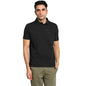 Turtle Men Charcoal Self Design Polo Neck T-Shirts