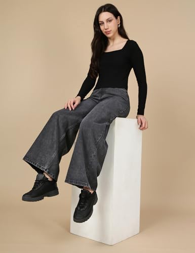 Fyltr WomenS Solid Regular Fit T Shirt (Fylss25Wkt-1002_Onyx Black