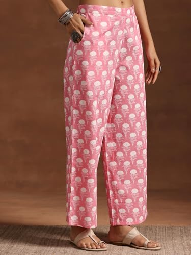 Libas Womens Printed Cotton Straight Kurta With Palazzos