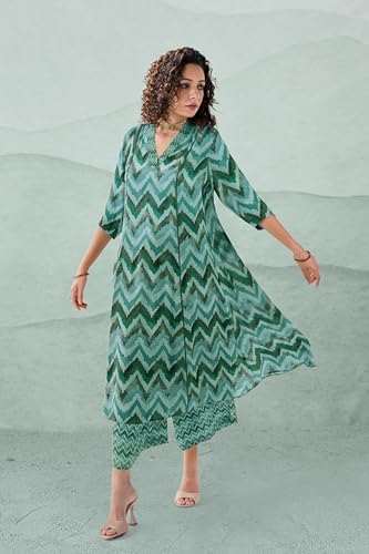Toochki Salwar Suit Set For Women | Kurta Set For Women | Zig Zag Printed Salwar Suits | Ethnic Wear Salwar Suits | Two Piece Ku