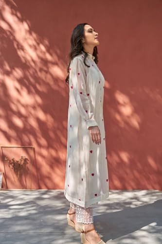 ANNI DESIGNER Women's Rayon Viscose Embroidered A-Line Kurta with Pant