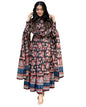 Toochki Women's Cotton Anarkali Printed with Embroidered Kurta with Palazzo & Dupatta Set