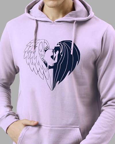 ADRO Men's Printed Hoodie - Cotton, Lavender, Size 36, Model H24-DEVI-PU