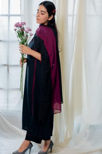 ANNI DESIGNER Women's Rayon Viscose A-line Solid Kurta with Pant & Dupatta