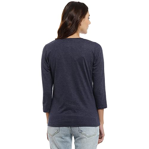 Campus Sutra Womens Blue Denim Full Sleeve Regular Fit Top for Casual Wear | Structured Top Crafted with Comfort Fit and High-P