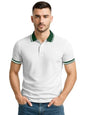 Veirdo Mens Cotton Short Sleeve Regular Fit Plain Solid Classic Polo Colored Collar T-Shirt