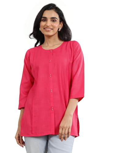 Libas Women's Cotton Blend Solid Straight Kurti