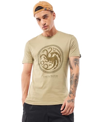 Bewakoof Official House of The Dragon Merchandise Mens Graphic Print Regular Fit Half Sleeve Round Neck Cotton Jersey T-Shirt_6