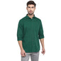 Turtle Men Dark Green Cotton Solid Slim Fit Casual Shirts