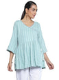 Libas WomenS Cotton Blend Regular Kurti (26906_Blue