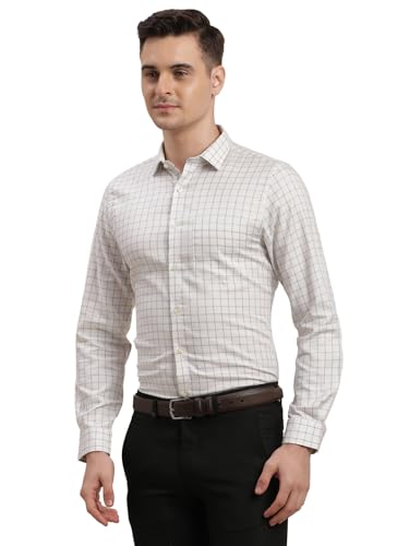 Turtle Men 100% Cotton Slim Fit Full Sleeve Grey Formal Shirt