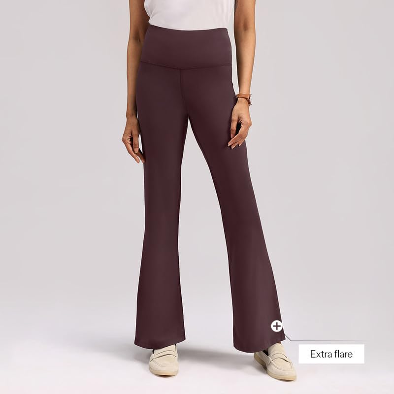 BlissClub Ultimate Flare Pants Lite for Women Above 55 ft Tall | High Waist Trousers and Formal Pants for Office wear | Comfort