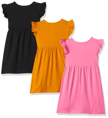 T2F Girls Cotton Printed Regular Fit Casual Dress