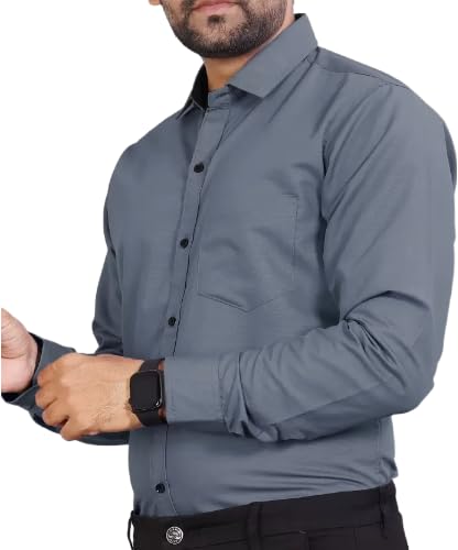 Tee Projekt Shirt for Men Cotton Spread Collar Long Sleeve Shirt Suitable for Event Formal Casual
