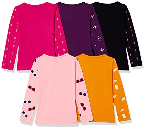 T2F Girls Cotton Printed Regular Fit Full Sleeve T-Shirt(Pack of 5)