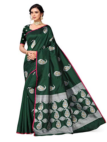 Yipsy Fashion Women'S Jacquard Silk Blend Saree (Sareezm_Green)