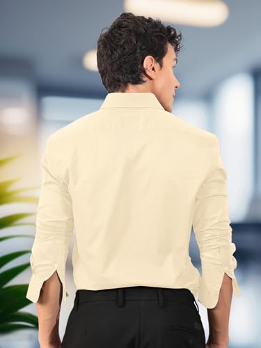 Pinkmint Mens Regular Fit Soft Cotton Blend Casual Combo Shirt with Pocket Design & Spread Collar Full Sleeves Formal Shirt Lig