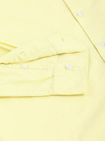 Dennis Lingo MenS Solid Chinese Collar Dusty Lemon Casual Shirt