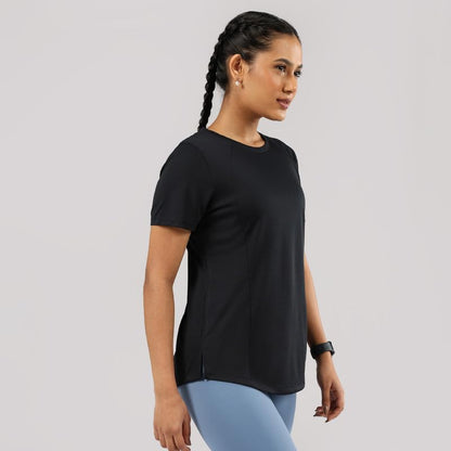 BlissClub CloudFlex Round Neck Tee, Weightless Comfort All Day Long, Feels Like Second Skin, Flattering fit,Insanely Lightweight