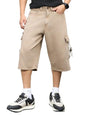 Hubberholme Men Cotton Relaxed Fit Mid-Rise Knee Length Shorts 1 Beige