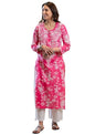 GoSriKi Womens Cotton Blend Chikankari Embroidered Straight Kurta (Zainab Pink-NW-GS_3XL_Pink_XXX-Large)