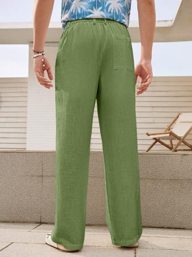 Greciilooks Trouser Pant For Men | Loose Fit Man Track Pants | Formal Causal Regular & Relaxed Cargo | Summer| Stretchable Green